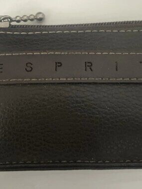 Vintage 80's ESPRIT Coin Purse/Pouch/Wallet Brown Leather